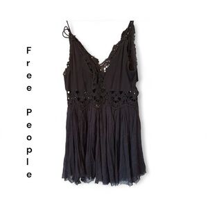 Free People black Lace Slip Dress Adorable